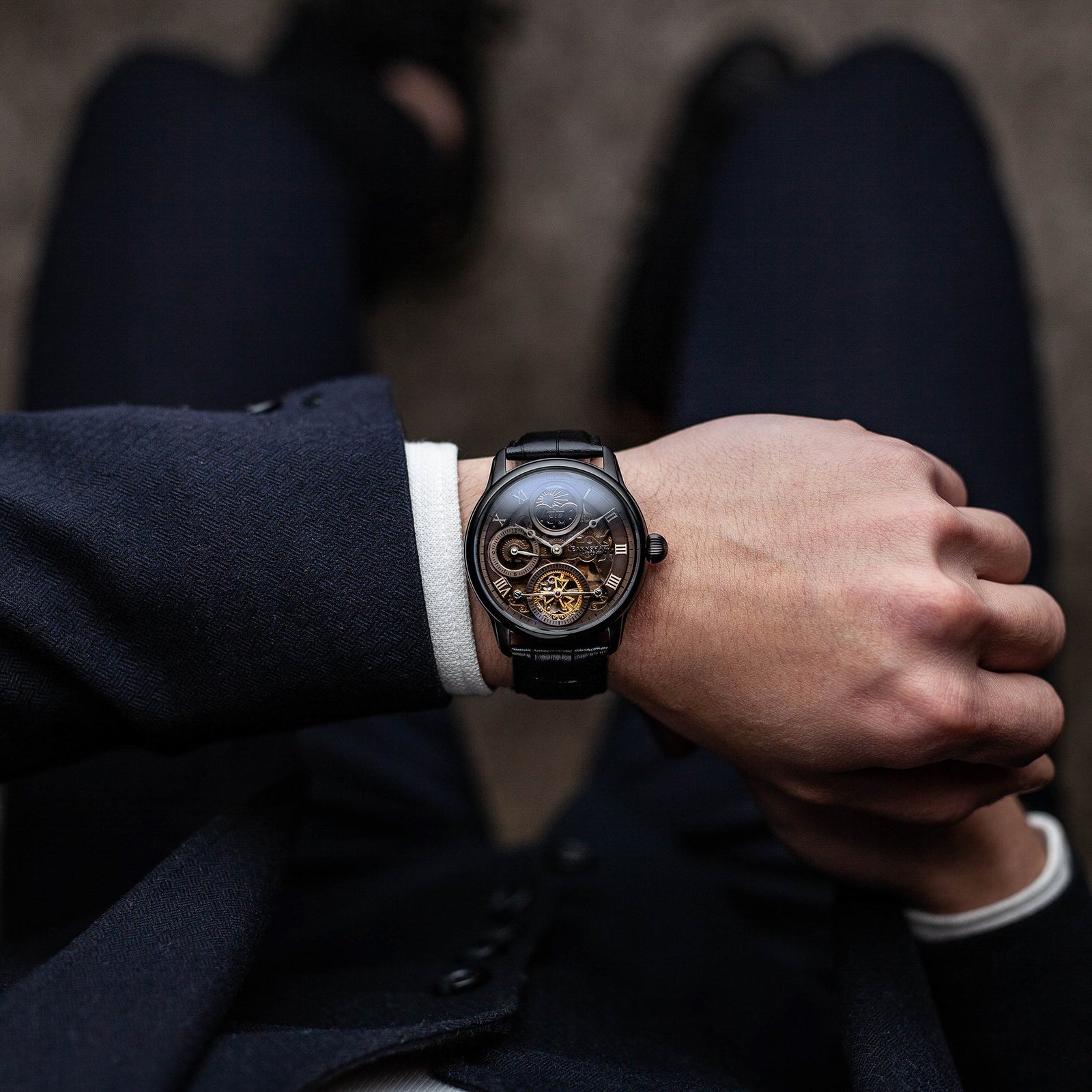 Stealth Black | Longitude Shadow Automatic – Thomas Earnshaw